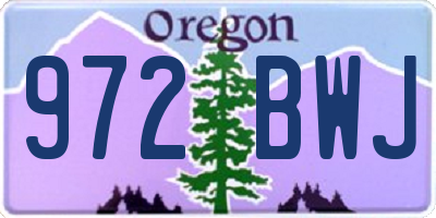 OR license plate 972BWJ