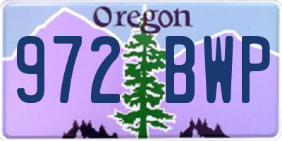 OR license plate 972BWP