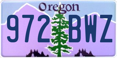 OR license plate 972BWZ