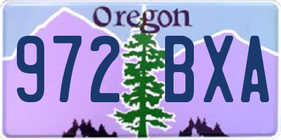 OR license plate 972BXA
