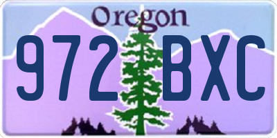 OR license plate 972BXC