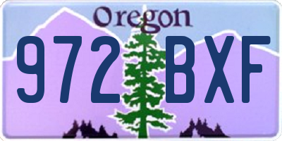 OR license plate 972BXF