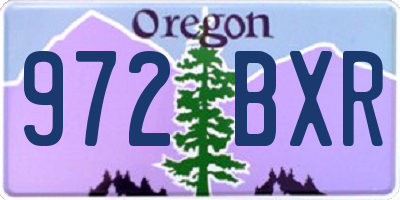 OR license plate 972BXR