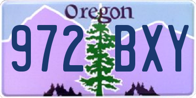 OR license plate 972BXY