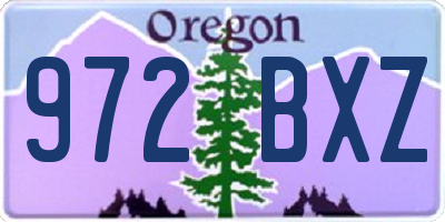 OR license plate 972BXZ
