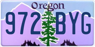 OR license plate 972BYG