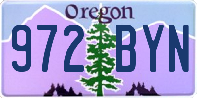 OR license plate 972BYN