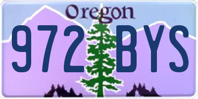 OR license plate 972BYS