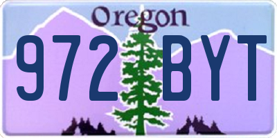 OR license plate 972BYT
