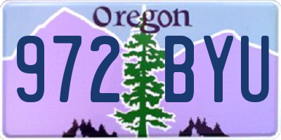 OR license plate 972BYU