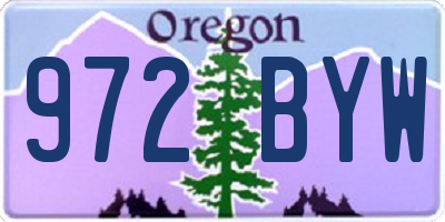 OR license plate 972BYW