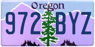 OR license plate 972BYZ