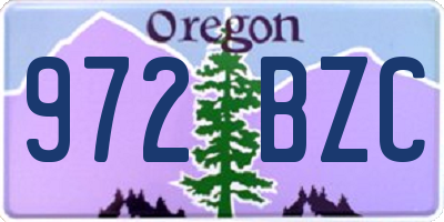 OR license plate 972BZC
