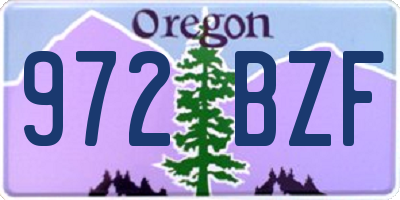 OR license plate 972BZF