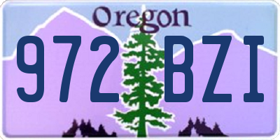 OR license plate 972BZI