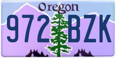 OR license plate 972BZK