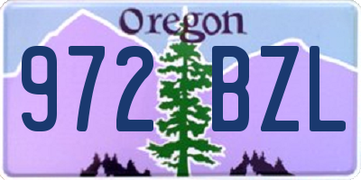 OR license plate 972BZL