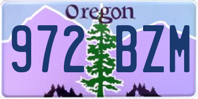 OR license plate 972BZM