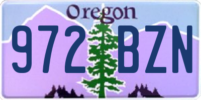 OR license plate 972BZN