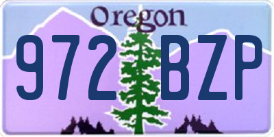 OR license plate 972BZP