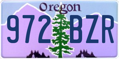 OR license plate 972BZR