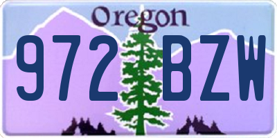 OR license plate 972BZW
