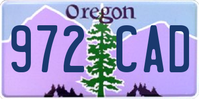 OR license plate 972CAD