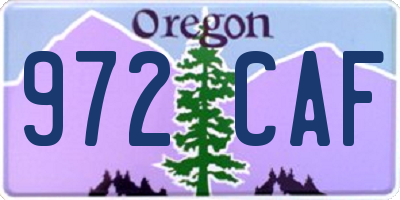 OR license plate 972CAF