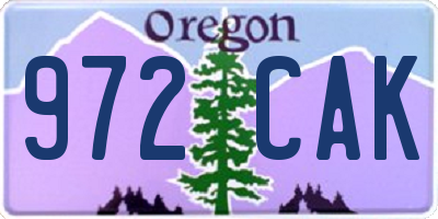 OR license plate 972CAK