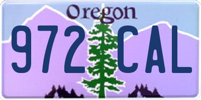 OR license plate 972CAL