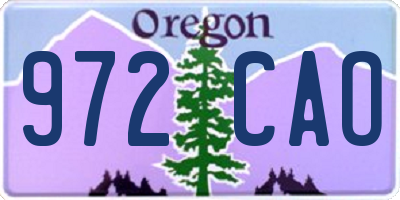 OR license plate 972CAO