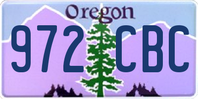 OR license plate 972CBC