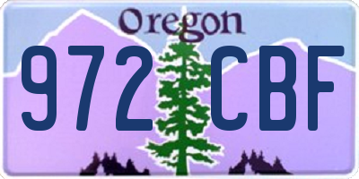OR license plate 972CBF