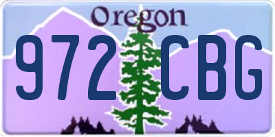 OR license plate 972CBG