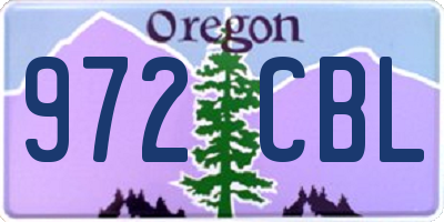 OR license plate 972CBL