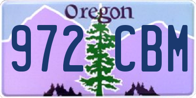 OR license plate 972CBM