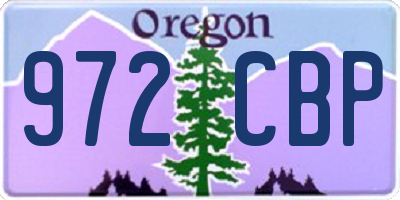 OR license plate 972CBP