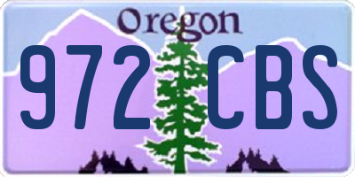 OR license plate 972CBS