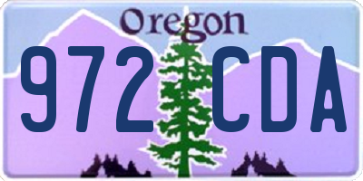 OR license plate 972CDA