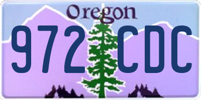 OR license plate 972CDC
