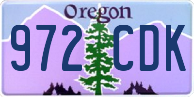 OR license plate 972CDK