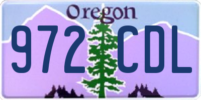 OR license plate 972CDL