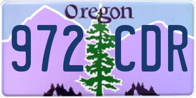OR license plate 972CDR