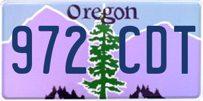 OR license plate 972CDT