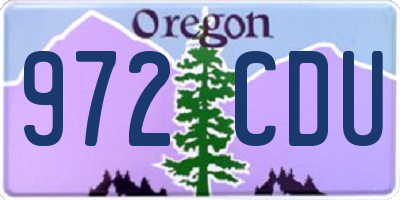 OR license plate 972CDU