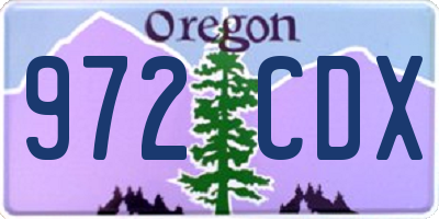 OR license plate 972CDX