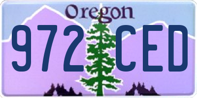 OR license plate 972CED