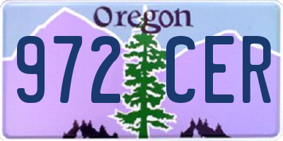 OR license plate 972CER