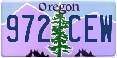 OR license plate 972CEW
