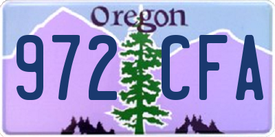 OR license plate 972CFA
